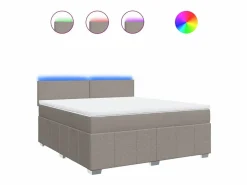 New Clicnbuy Cama box spring con colchón tela gris taupe 180x200 cm Topo