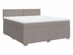 New Clicnbuy Cama box spring con colchón tela gris taupe 180x200 cm Topo