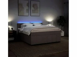 New Clicnbuy Cama box spring con colchón tela gris taupe 180x200 cm Topo