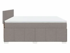 New Clicnbuy Cama box spring con colchón tela gris taupe 180x200 cm Topo
