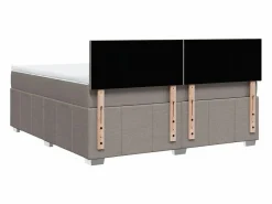 New Clicnbuy Cama box spring con colchón tela gris taupe 180x200 cm Topo