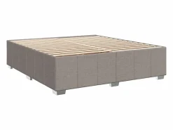 New Clicnbuy Cama box spring con colchón tela gris taupe 180x200 cm Topo