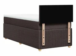 Online Cama box spring con colchón tela marrón oscuro 90x190 cm Somier - 90X190Cm