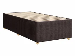 Online Cama box spring con colchón tela marrón oscuro 90x190 cm Somier - 90X190Cm