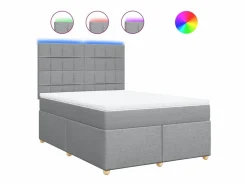 Online Cama box spring con colchón tela claro 160x200 cm Somier - 160X200Cm