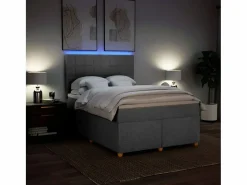 Online Cama box spring con colchón tela claro 160x200 cm Somier - 160X200Cm