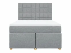 Online Cama box spring con colchón tela claro 160x200 cm Somier - 160X200Cm