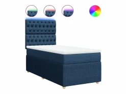 Best Clicnbuy Cama box spring con colchón tela 90x190 cm Azul