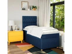 Best Clicnbuy Cama box spring con colchón tela 90x190 cm Azul