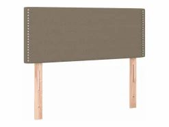 Best Clicnbuy Cama box spring con colchón LED tela gris taupe 90x190 cm Topo