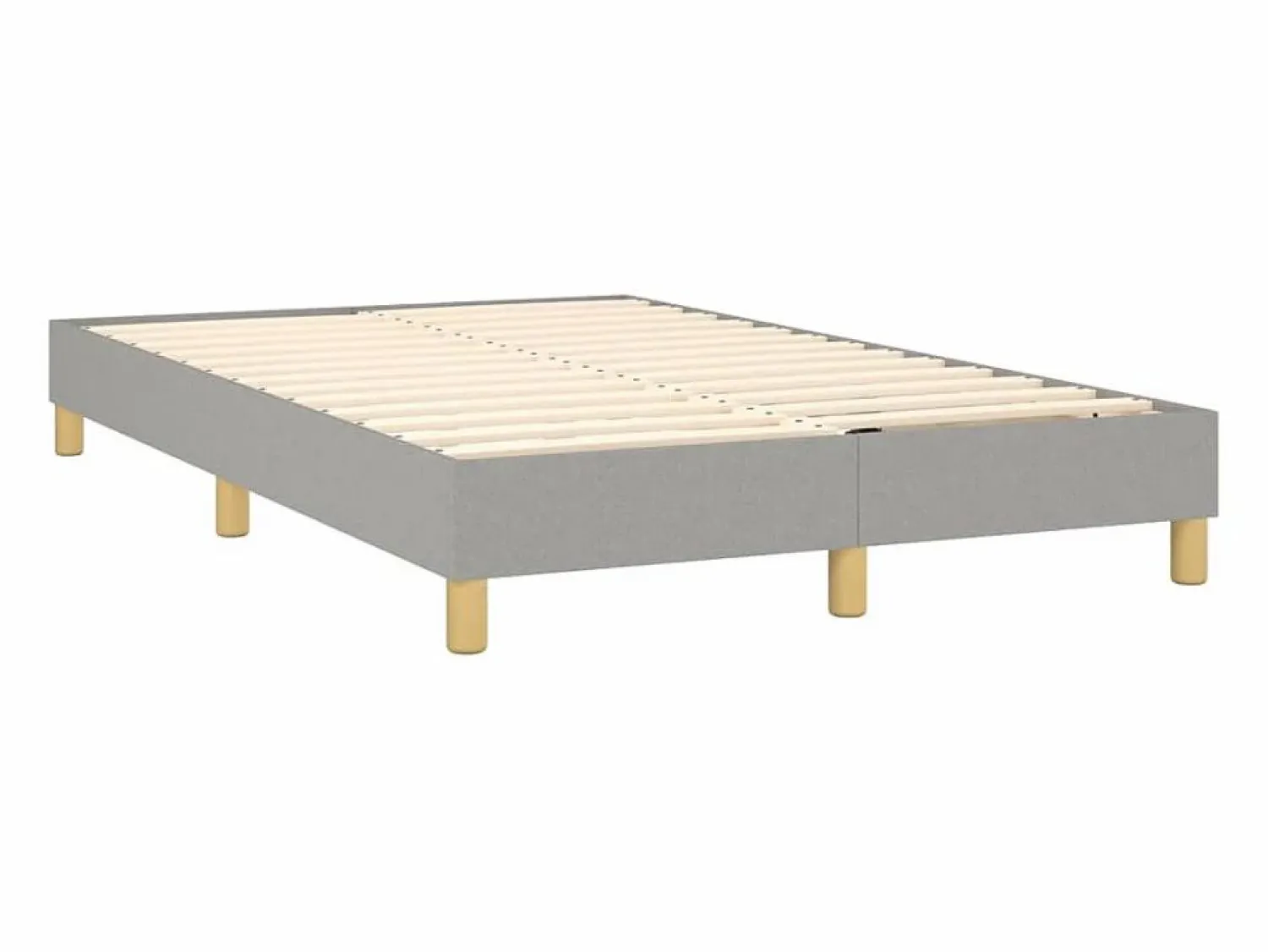 Discount Cama box spring con colchón y LED tela gris claro 120x190 cm Somier Tapizado