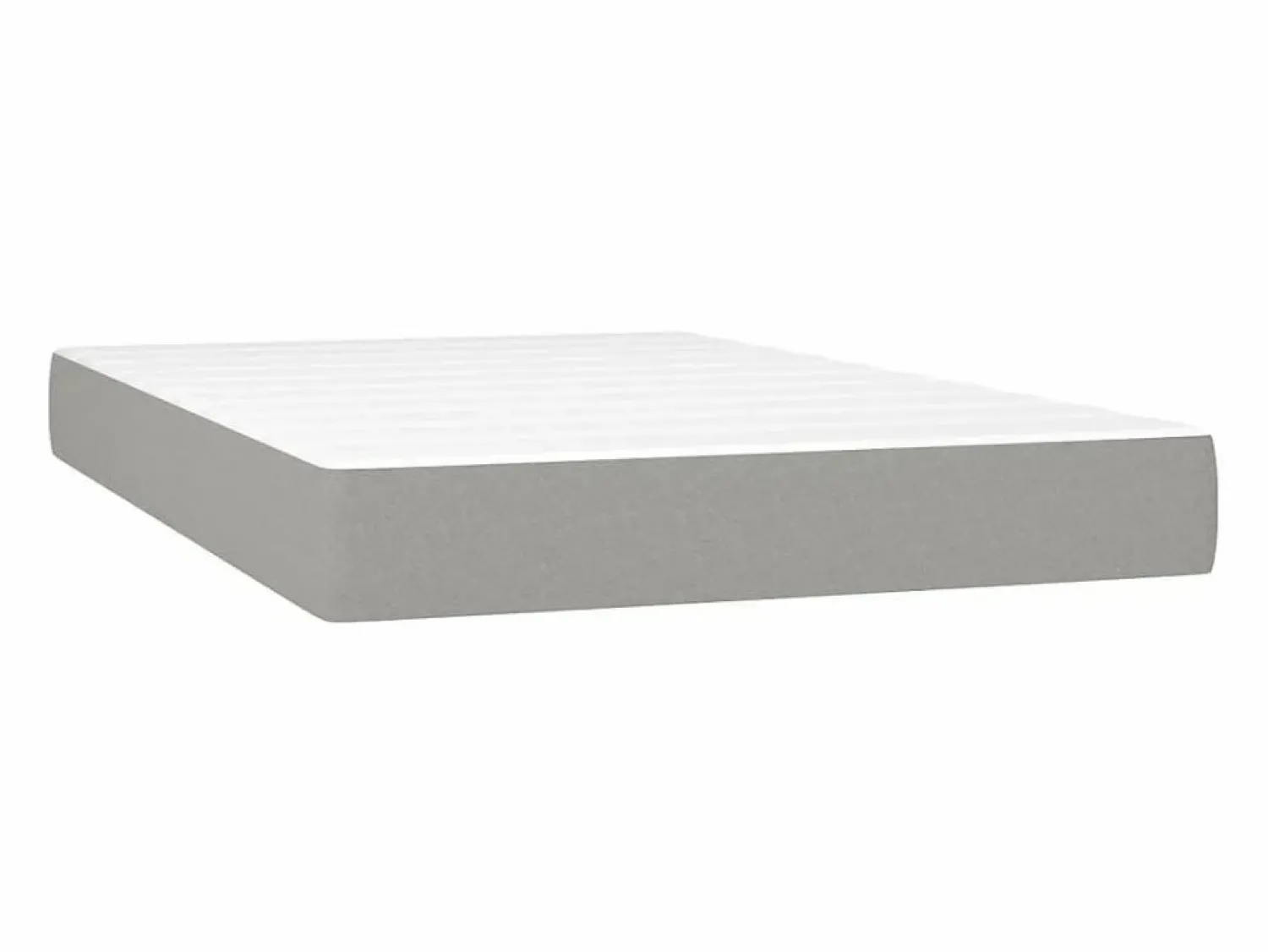 Discount Cama box spring con colchón y LED tela gris claro 120x190 cm Somier Tapizado