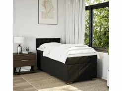 Online Clicnbuy Cama box spring con colchón tela 90x190 cm Negro