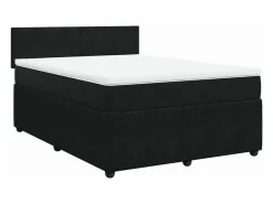 Discount Clicnbuy Cama box spring con colchón terciopelo 140x190 cm Negro