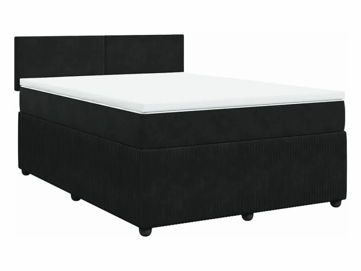 Discount Clicnbuy Cama box spring con colchón terciopelo 140x190 cm Negro
