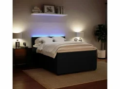 Discount Clicnbuy Cama box spring con colchón terciopelo 140x190 cm Negro