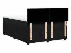 Discount Clicnbuy Cama box spring con colchón terciopelo 140x190 cm Negro