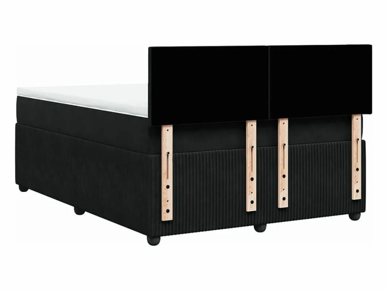 Discount Clicnbuy Cama box spring con colchón terciopelo 140x190 cm Negro