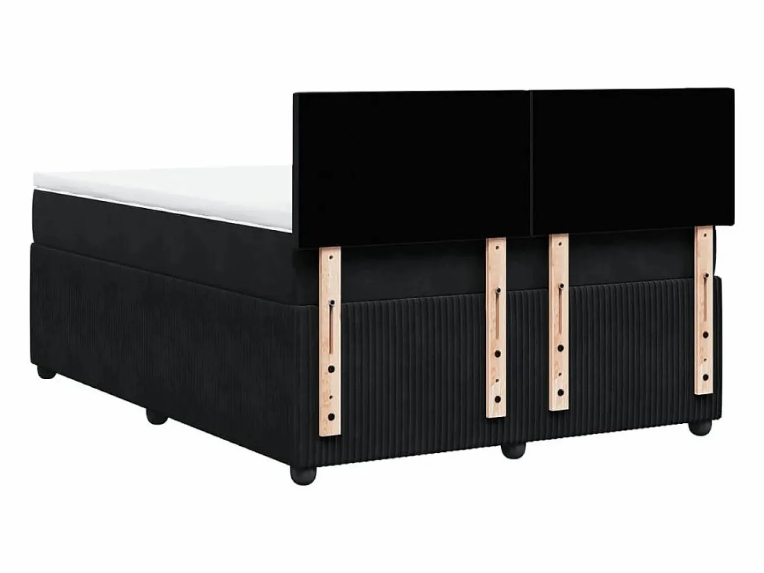 Discount Clicnbuy Cama box spring con colchón terciopelo 140x190 cm Negro