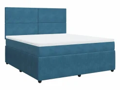 Best Cama box spring con colchón terciopelo oscuro 180x200 cm Somier - 180X200Cm