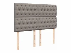 Outlet Clicnbuy Cama box spring con colchón tela gris taupe 140x200 cm Topo