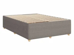 Outlet Clicnbuy Cama box spring con colchón tela gris taupe 140x200 cm Topo
