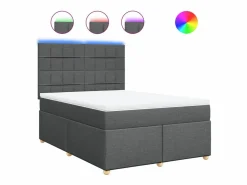 Discount Cama box spring con colchón tela oscuro 160x200 cm Somier - 160X200Cm
