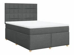 Discount Cama box spring con colchón tela oscuro 160x200 cm Somier - 160X200Cm