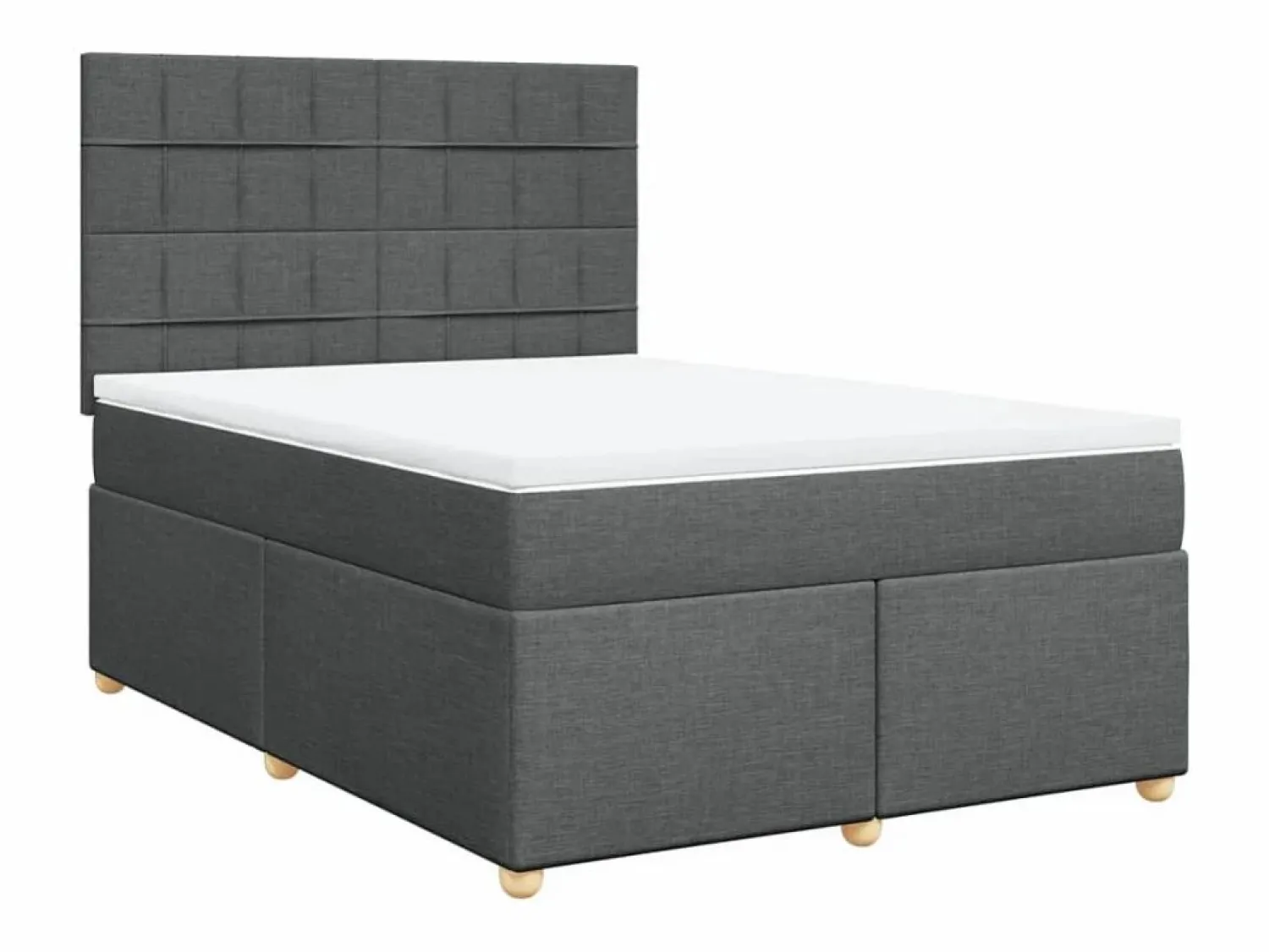 Discount Cama box spring con colchón tela oscuro 160x200 cm Somier - 160X200Cm