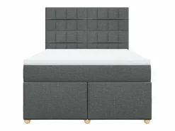 Discount Cama box spring con colchón tela oscuro 160x200 cm Somier - 160X200Cm