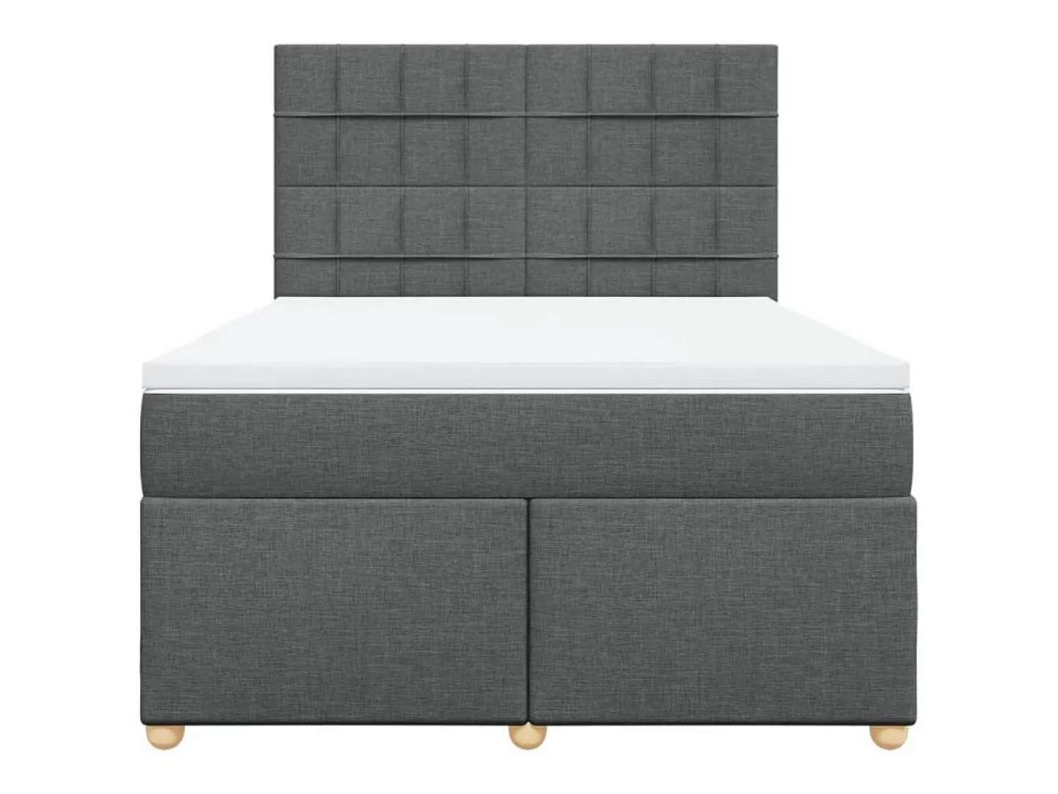 Discount Cama box spring con colchón tela oscuro 160x200 cm Somier - 160X200Cm