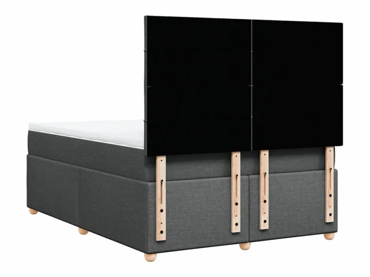 Discount Cama box spring con colchón tela oscuro 160x200 cm Somier - 160X200Cm
