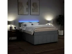 Cama box spring con colchón tela claro 160x200 cm Base De Cama De Láminas|Somier - 160X200Cm