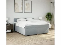 Hot Clicnbuy Cama box spring con colchón tela claro 180x200 cm Gris