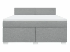Hot Clicnbuy Cama box spring con colchón tela claro 180x200 cm Gris