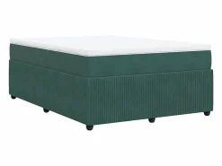 New Clicnbuy Cama box spring con colchón terciopelo oscuro 160x200 cm Verde