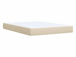 Clicnbuy Cama box spring con colchón tela color 160x200 cm Crema