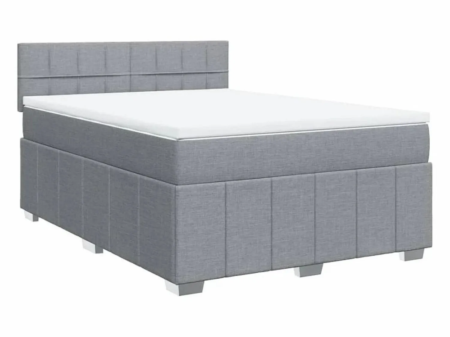 Discount Cama box spring con colchón tela claro 160x200 cm Somier - 160X200Cm