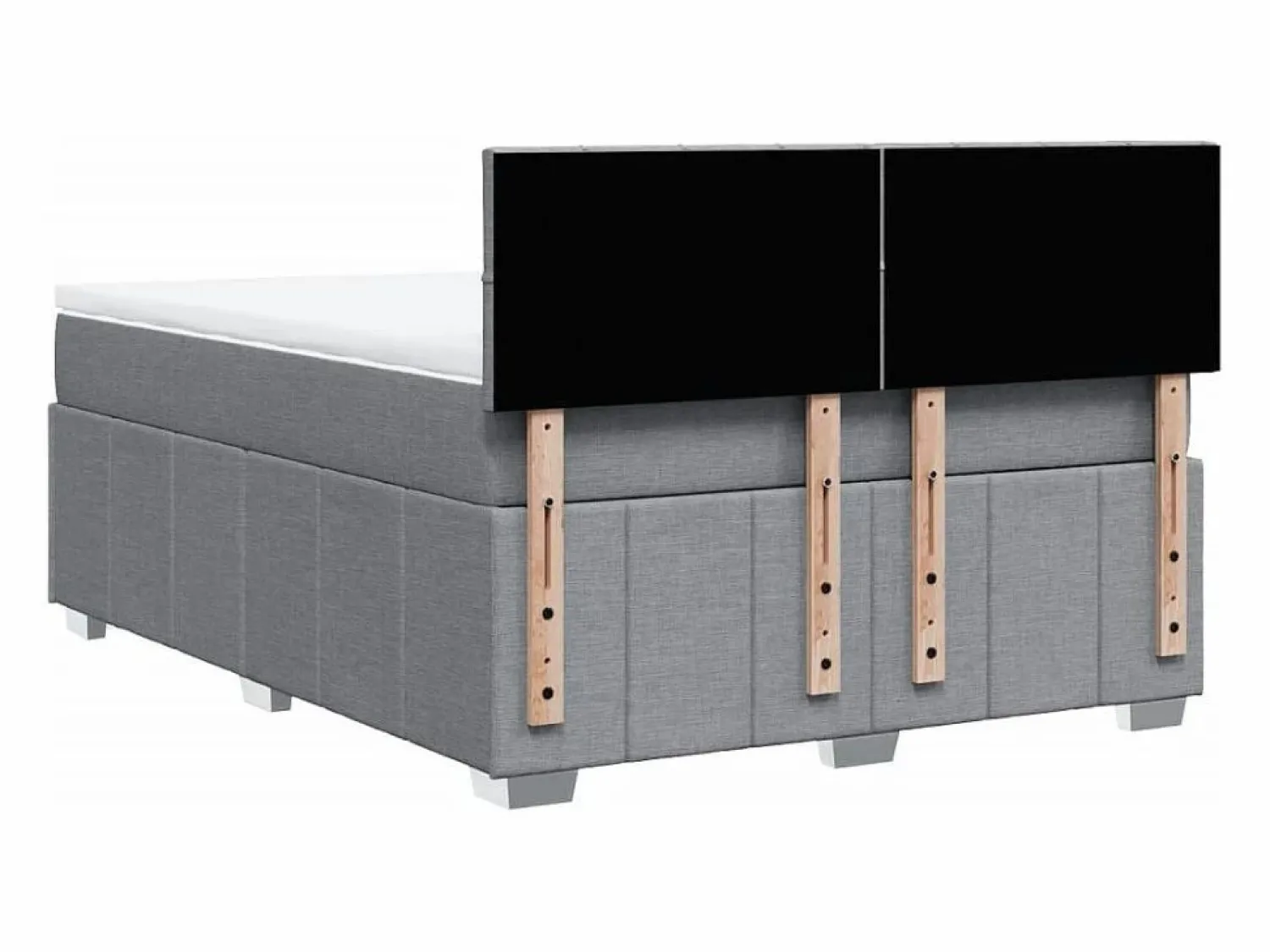 Discount Cama box spring con colchón tela claro 160x200 cm Somier - 160X200Cm