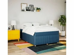 Clicnbuy Cama box spring con colchón tela 160x200 cm