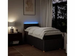 Clearance Cama box spring con colchón tela marrón oscuro 80x200 cm Base De Cama De Láminas