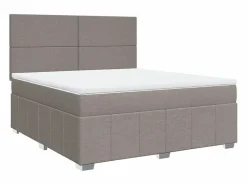 Clicnbuy Cama box spring con colchón tela gris taupe 180x200 cm Topo