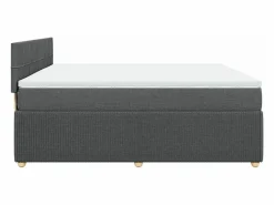 Clicnbuy Cama box spring con colchón tela oscuro 180x200 cm