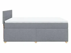 Discount Clicnbuy Cama box spring con colchón tela claro 160x200 cm Gris