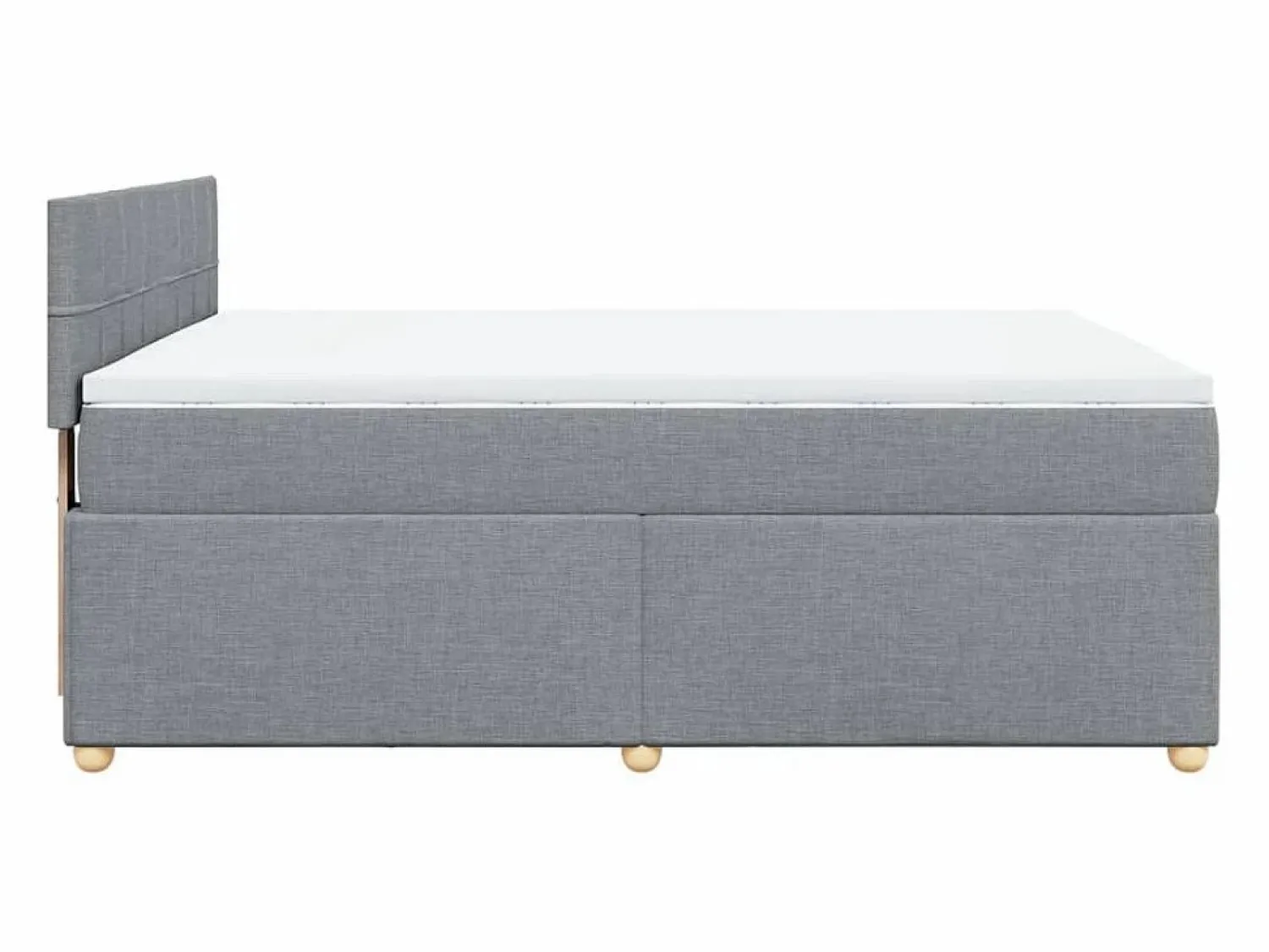 Discount Clicnbuy Cama box spring con colchón tela claro 160x200 cm Gris