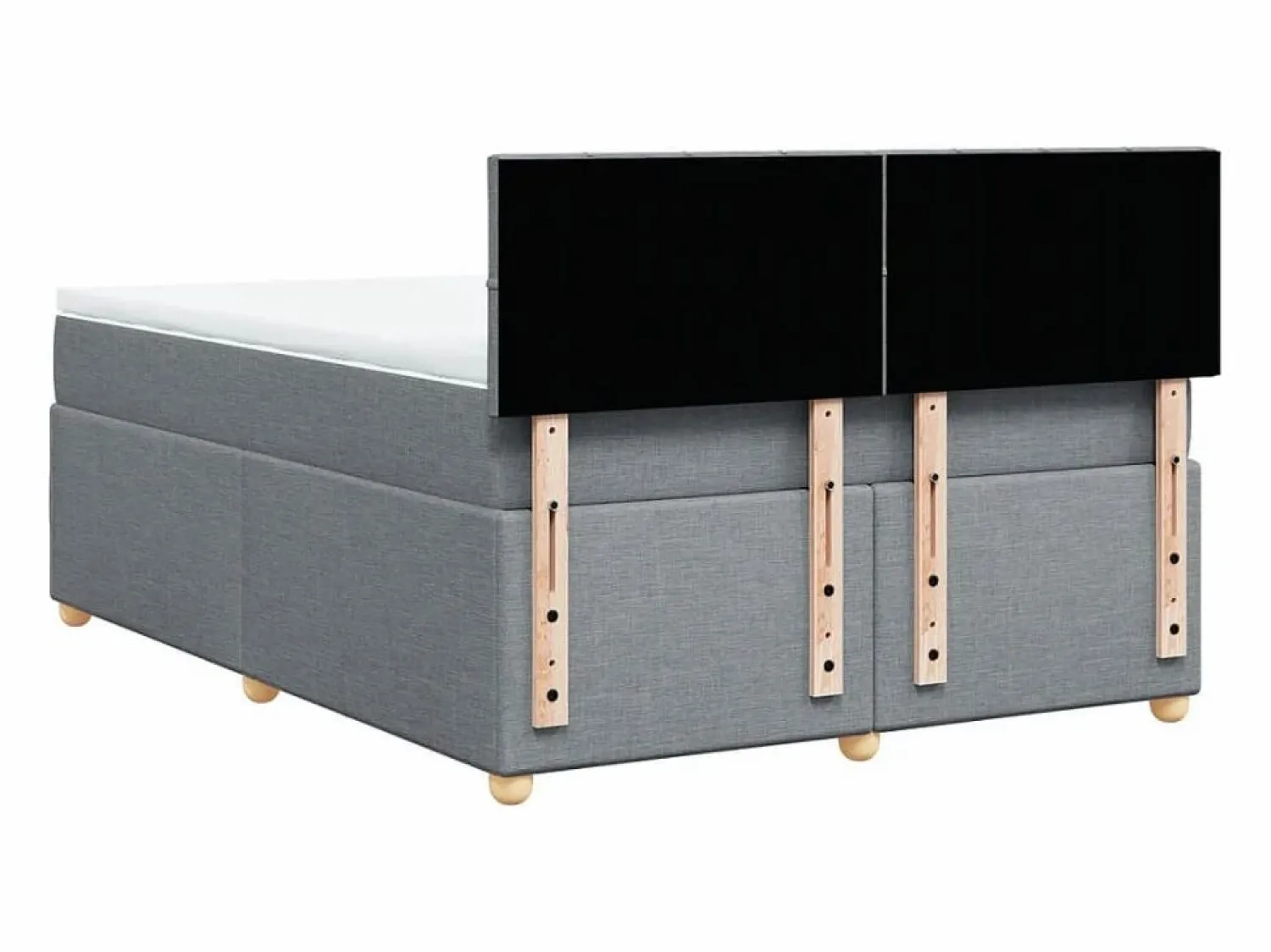 Discount Clicnbuy Cama box spring con colchón tela claro 160x200 cm Gris