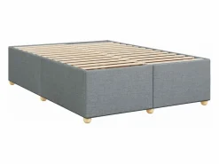 Discount Clicnbuy Cama box spring con colchón tela claro 160x200 cm Gris