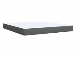 Clicnbuy Cama box spring con colchón tela oscuro 180x200 cm
