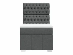 Clicnbuy Cama box spring con colchón tela oscuro 90x190 cm
