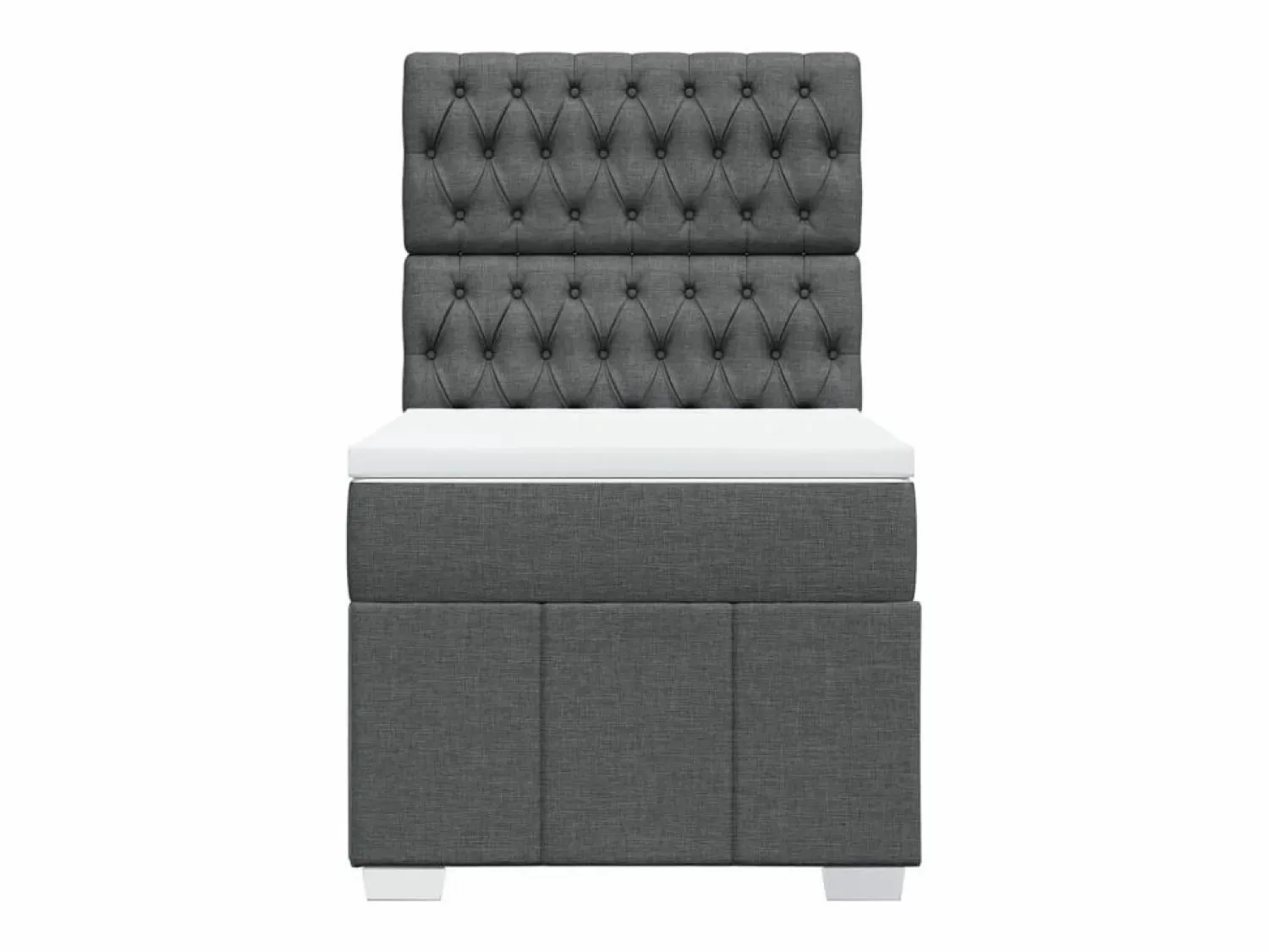 Clicnbuy Cama box spring con colchón tela oscuro 90x190 cm